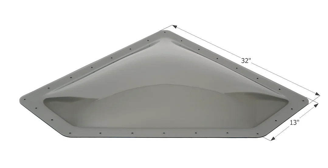 12112 – ICON Skylight, 4 Inch High Bubble Type Dome Neo Angle For 28 Inch Length x 10 Inch Width Opening 32 Inch Leng...